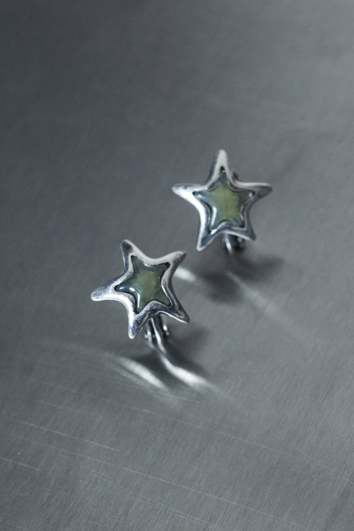 ヴィンテージ カラー スター イヤリング
