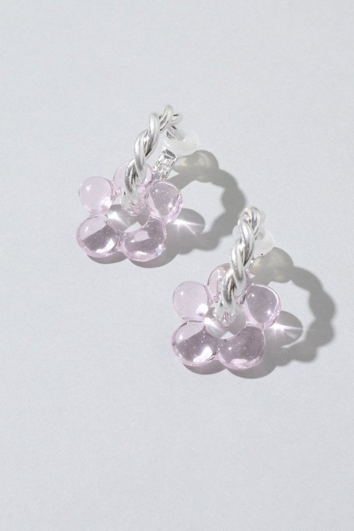 グラス フラワー イヤリング