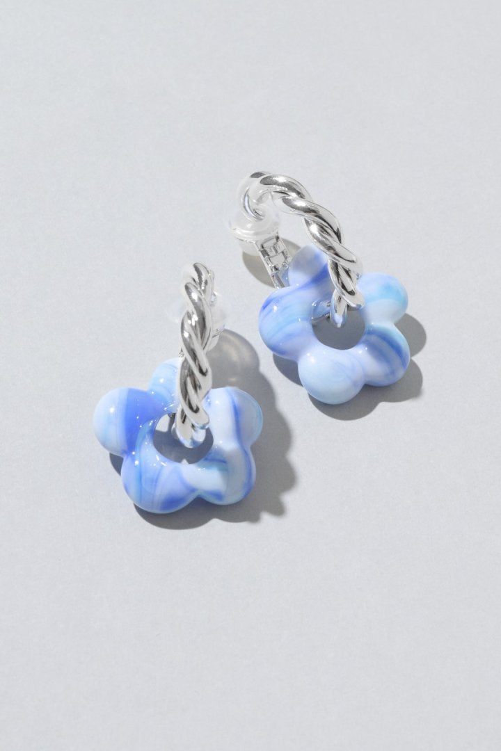 グラス フラワー イヤリング