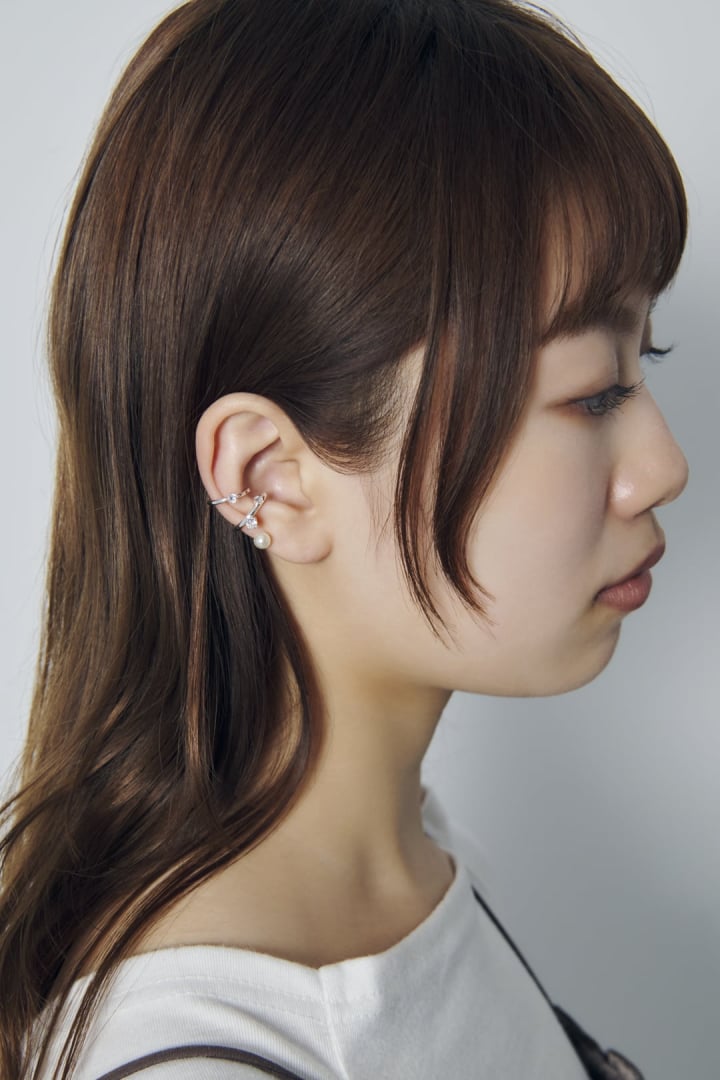 アタッチ パール × キュービックジルコニア セット イヤーカフ