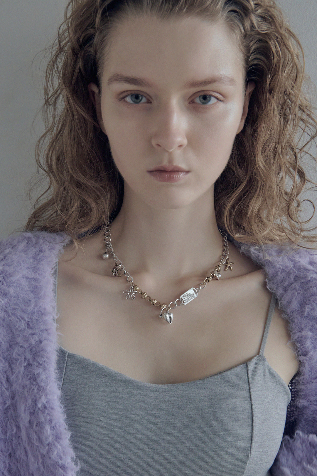 ミックス チャーム IDプレート ネックレス