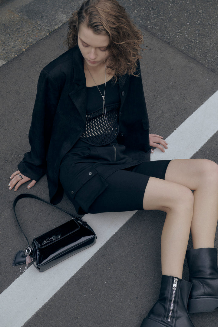 レザー タッチ ハート バッグ チャーム