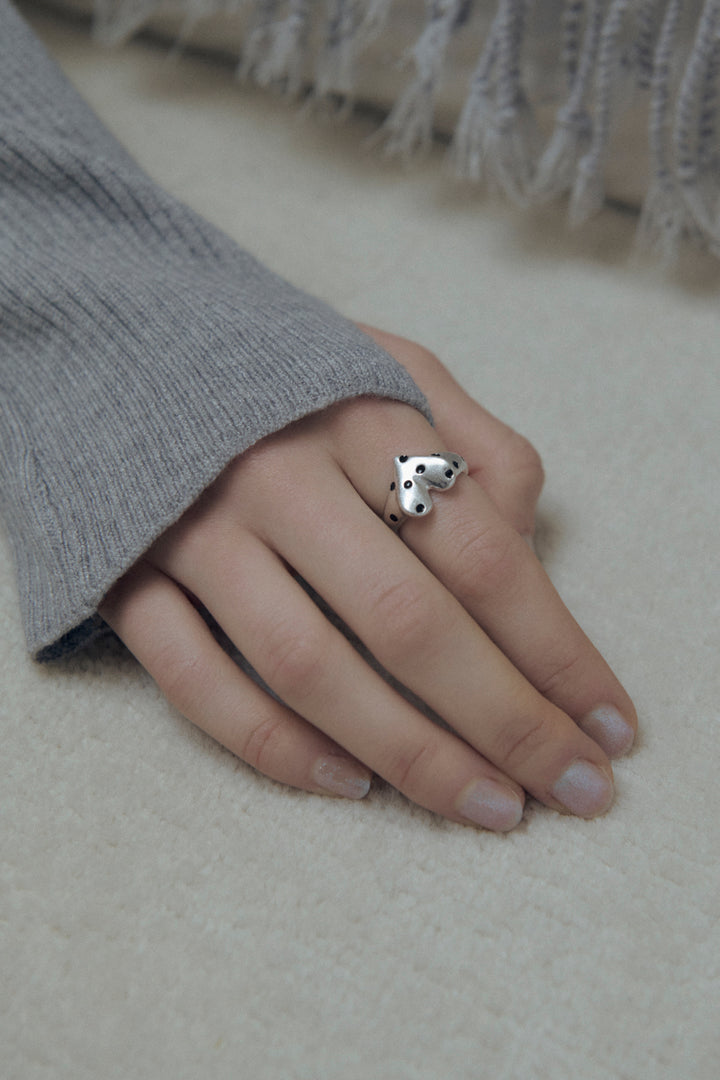 ドット ハート メタル リング