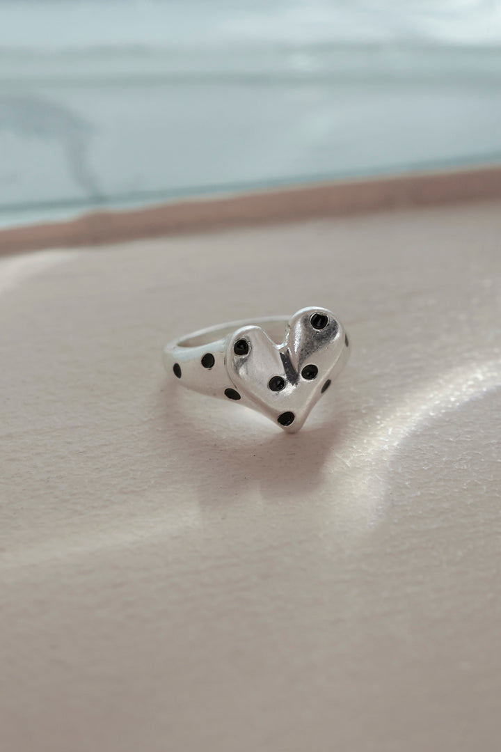 ドット ハート メタル リング