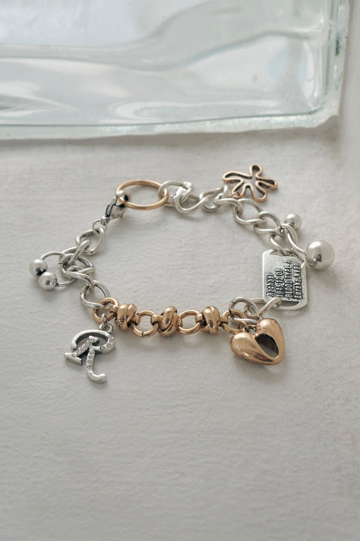ミックス チャーム IDプレート ブレスレット