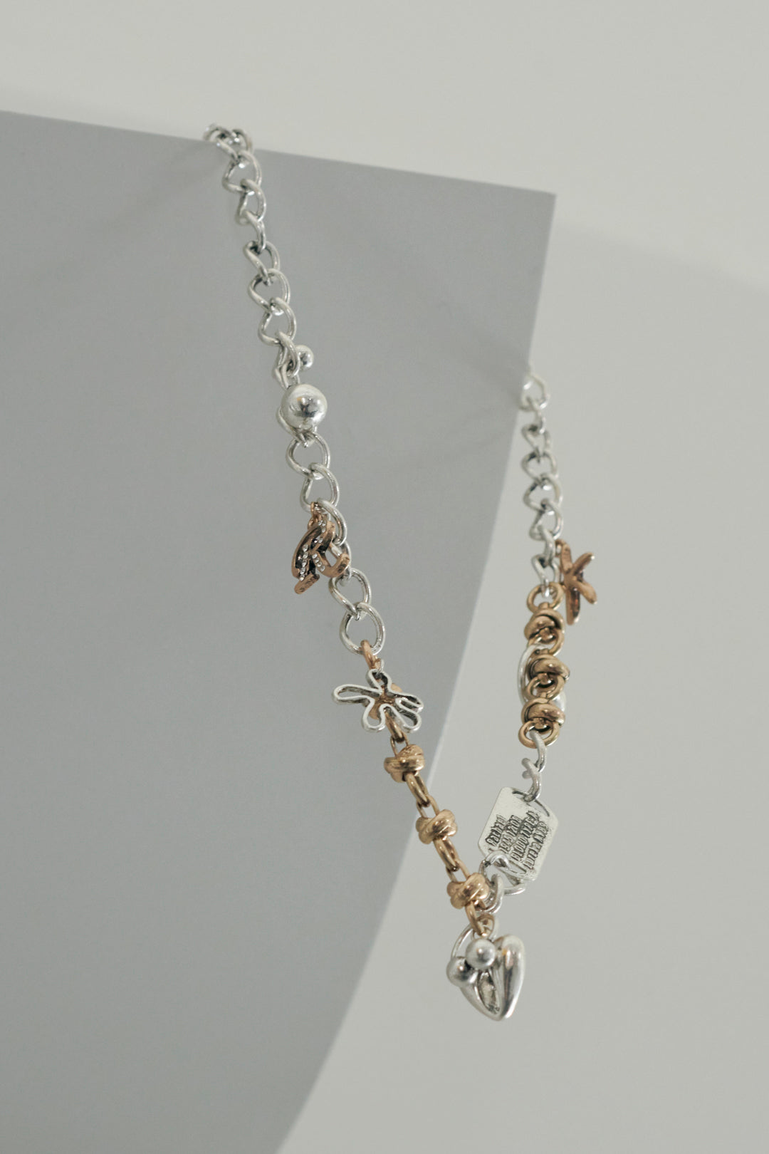 ミックス チャーム IDプレート ネックレス