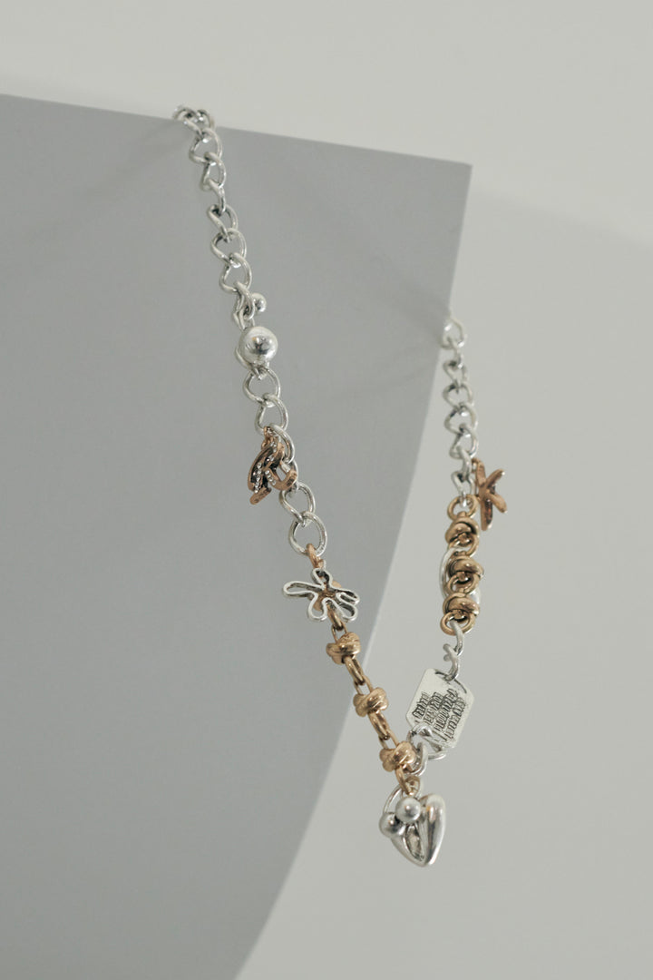 ミックス チャーム IDプレート ネックレス