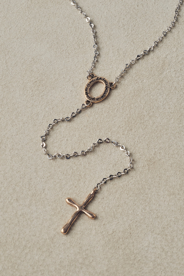 ヴィンテージ レタリング × クロス Y シェイプ ネックレス