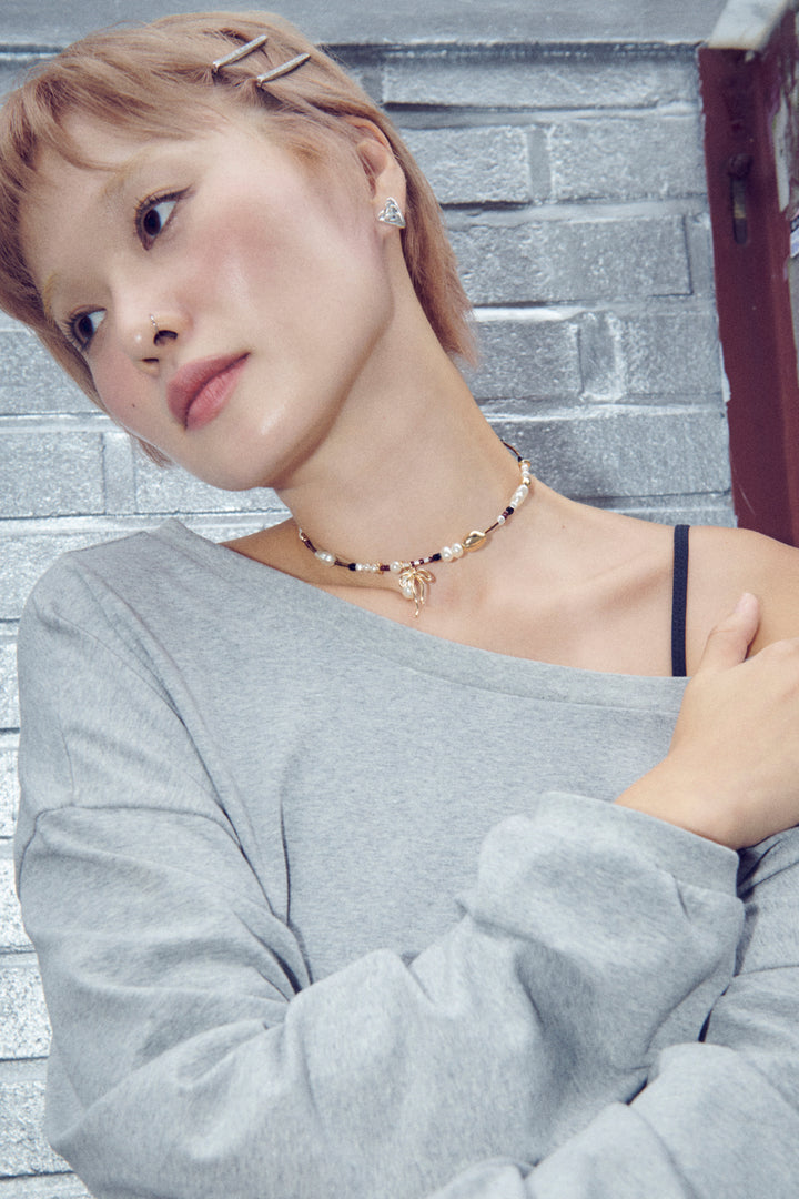 マルチ ビーズ ネックカフ【KOREA SNAP】