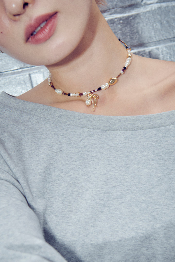 マルチ ビーズ ネックカフ【KOREA SNAP】