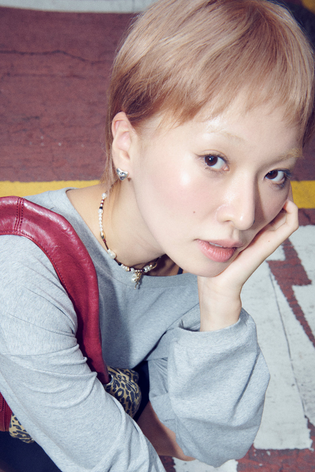 ヴィンテージ レイヤード ハート ピアス【KOREA SNAP】