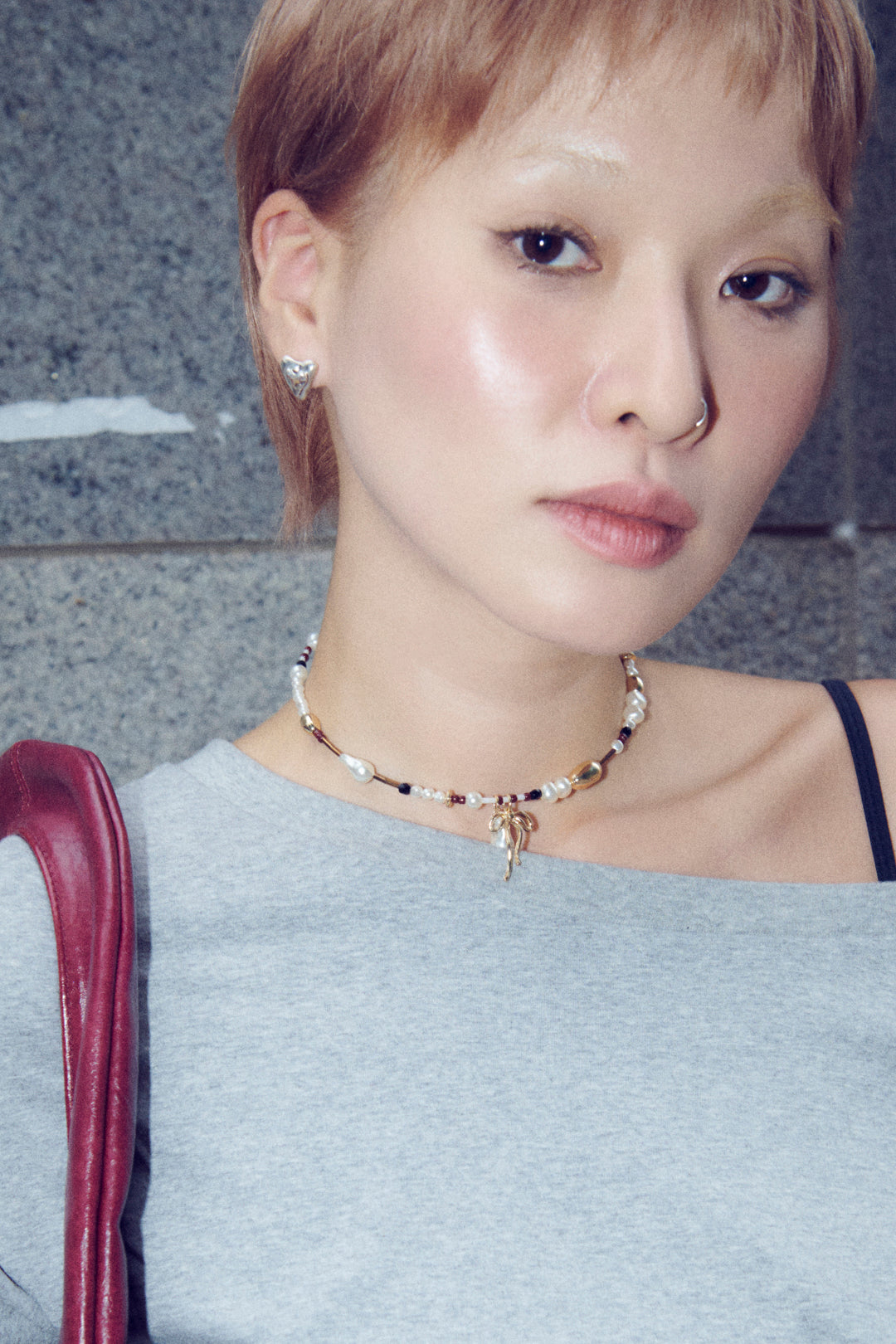 マルチ ビーズ ネックカフ【KOREA SNAP】