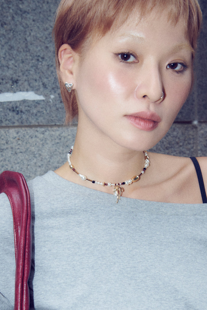 マルチ ビーズ ネックカフ【KOREA SNAP】