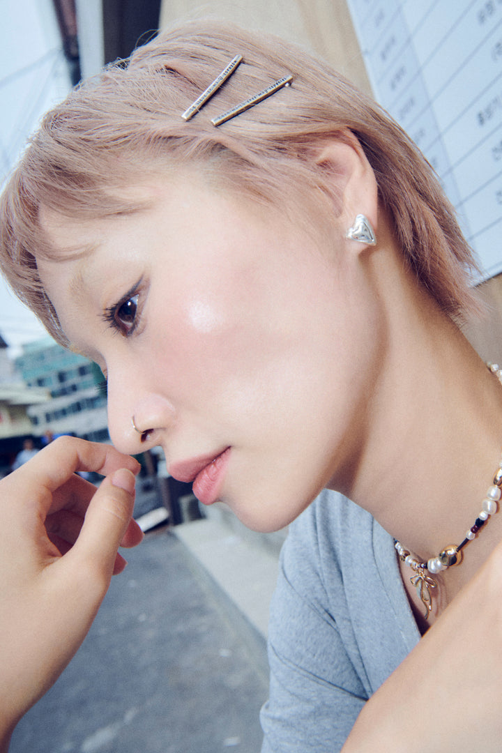 ヴィンテージ レイヤード ハート ピアス【KOREA SNAP】