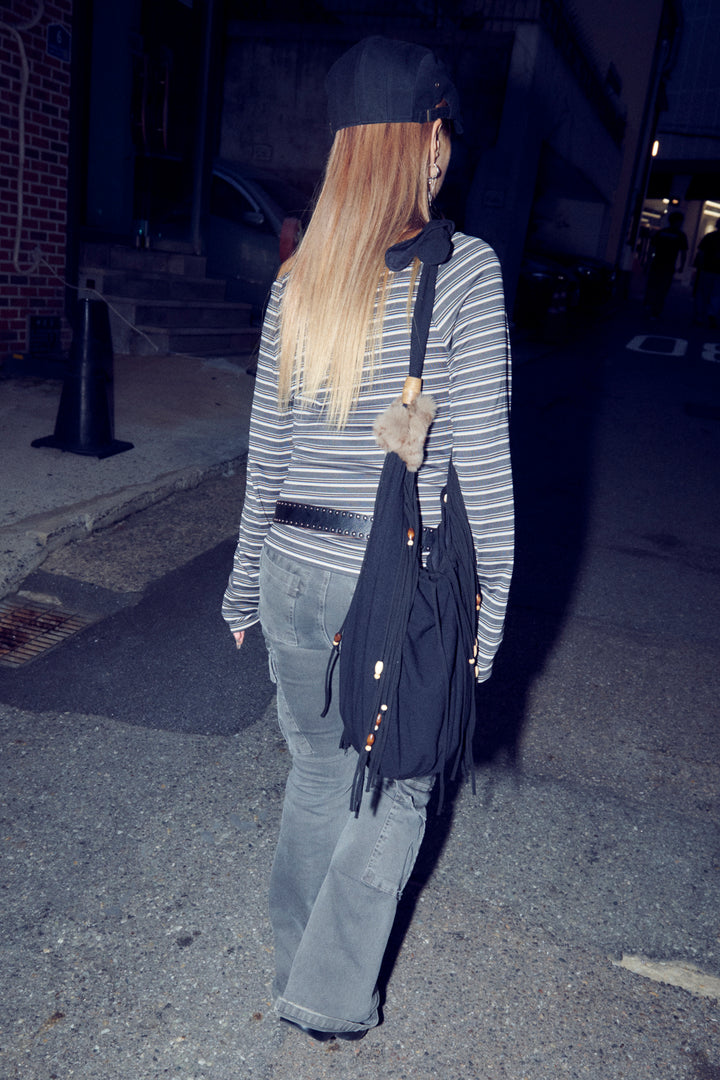 ファー メタル ドロップ バンス クリップ【KOREA SNAP】