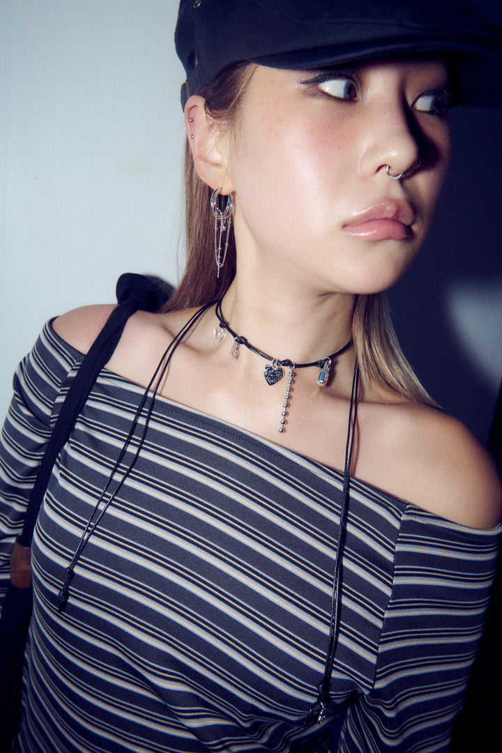 ハート ミリアッド コード チョーカー【KOREA SNAP】