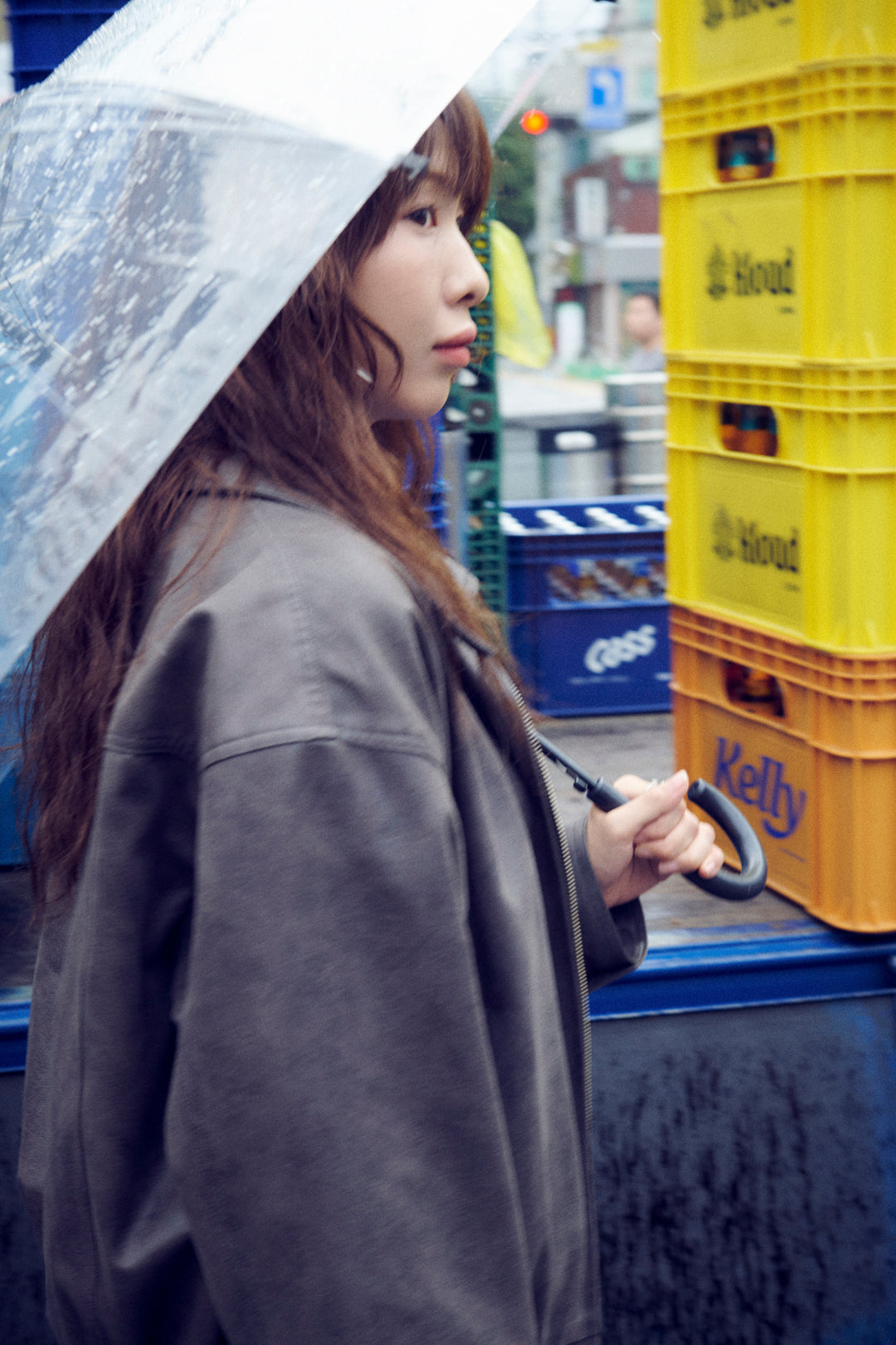 ニュアンス フープ ワンタッチ イヤリング【KOREA SNAP】