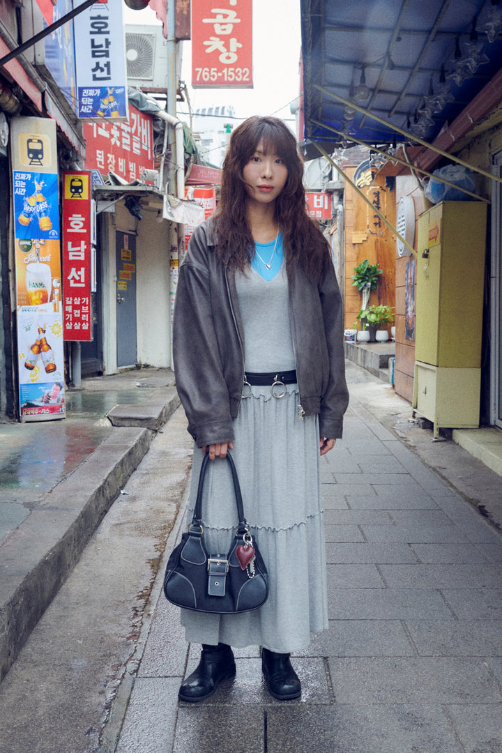 レザー タッチ ハート バッグ チャーム【KOREA SNAP】