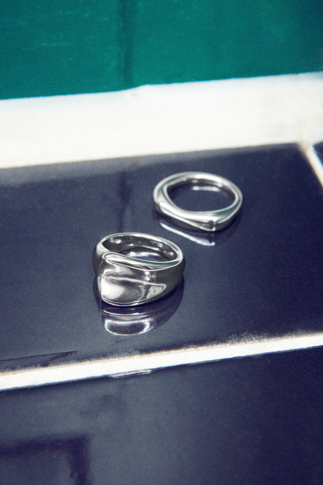 ニュアンス レクタングル セット リング【KOREA SNAP】