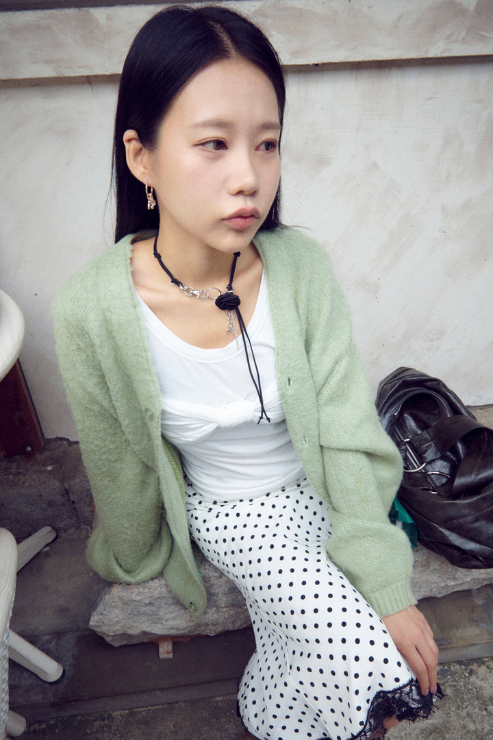 スエード ローズ ミックス チェーン チョーカー【KOREA SNAP】