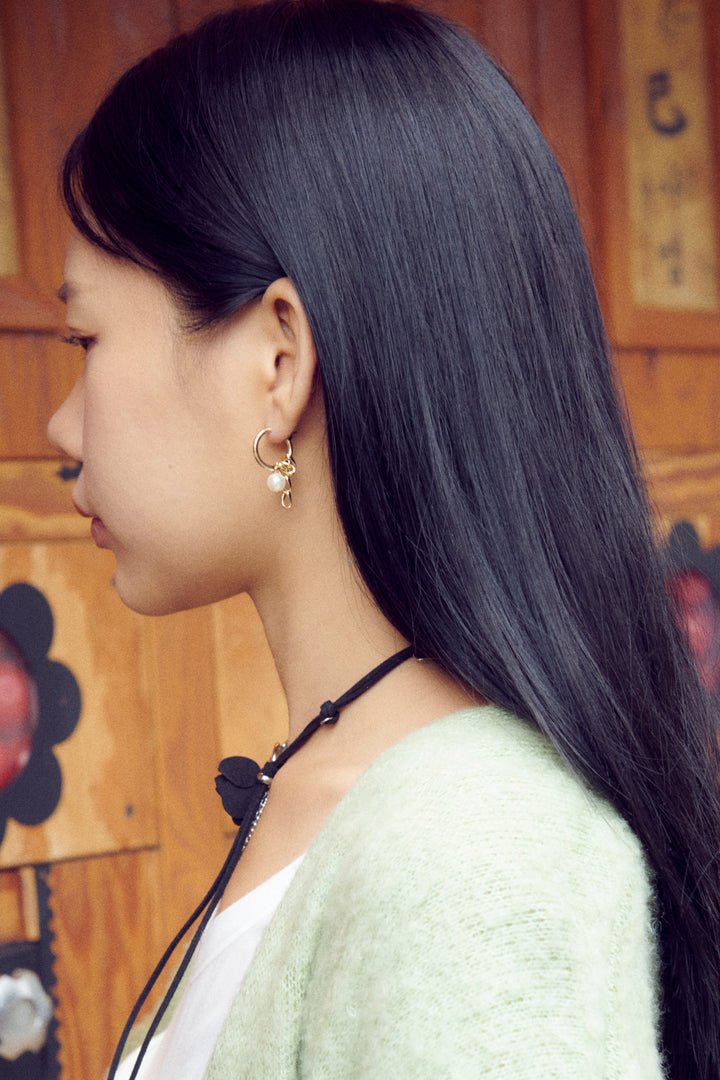 ルーカス ハート マルチ チャーム ピアス【KOREA SNAP】