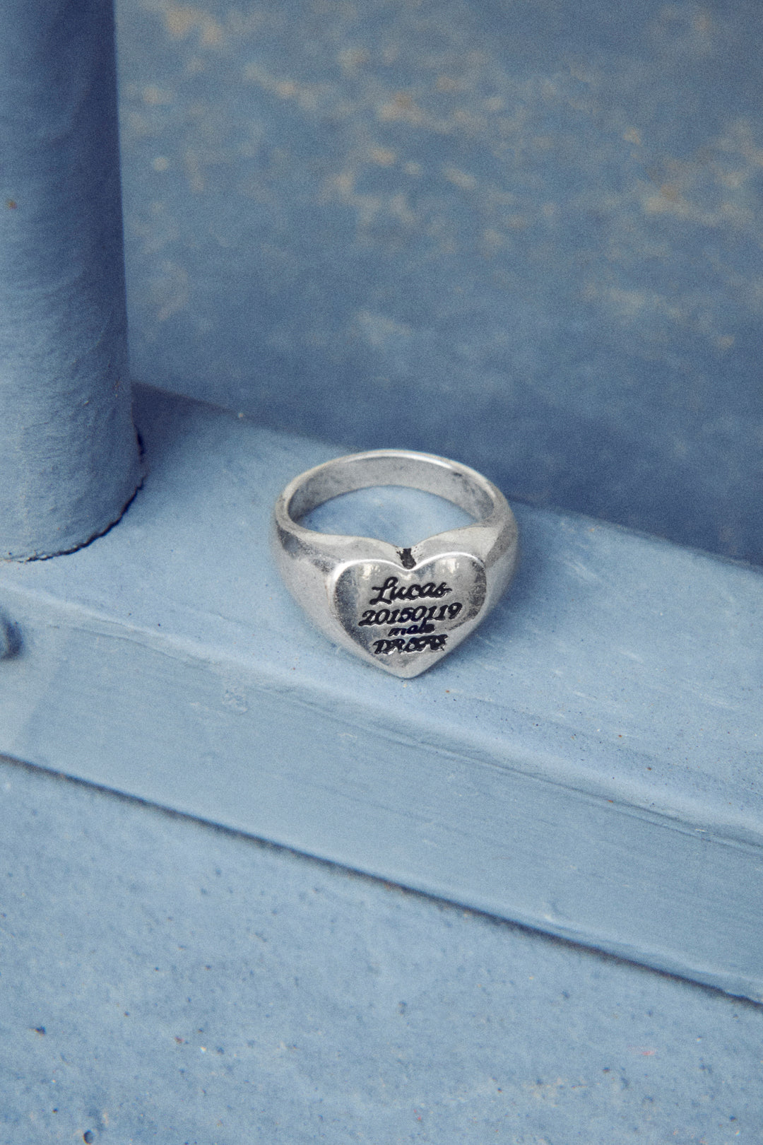 ルーカス ハート ID プレート リング【KOREA SNAP】