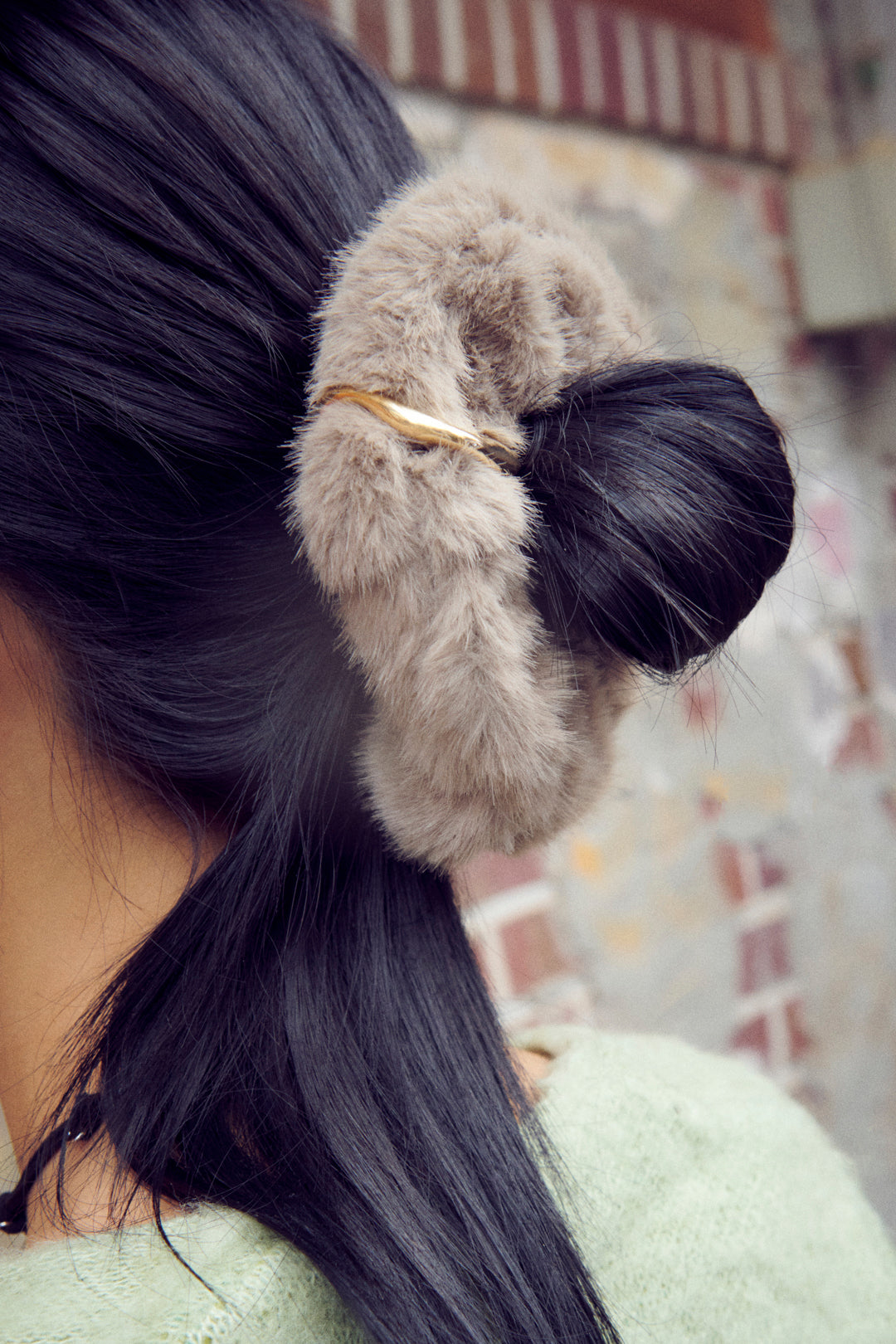 メタル ニュアンス ファー シュシュ【KOREA SNAP】