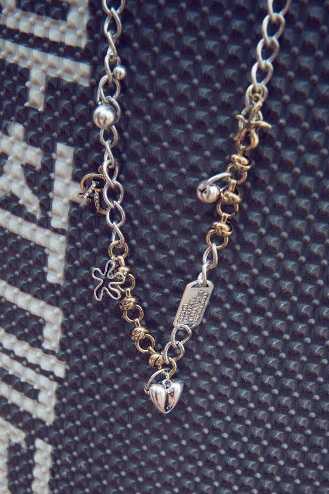 ミックス チャーム IDプレート ネックレス【KOREA SNAP】