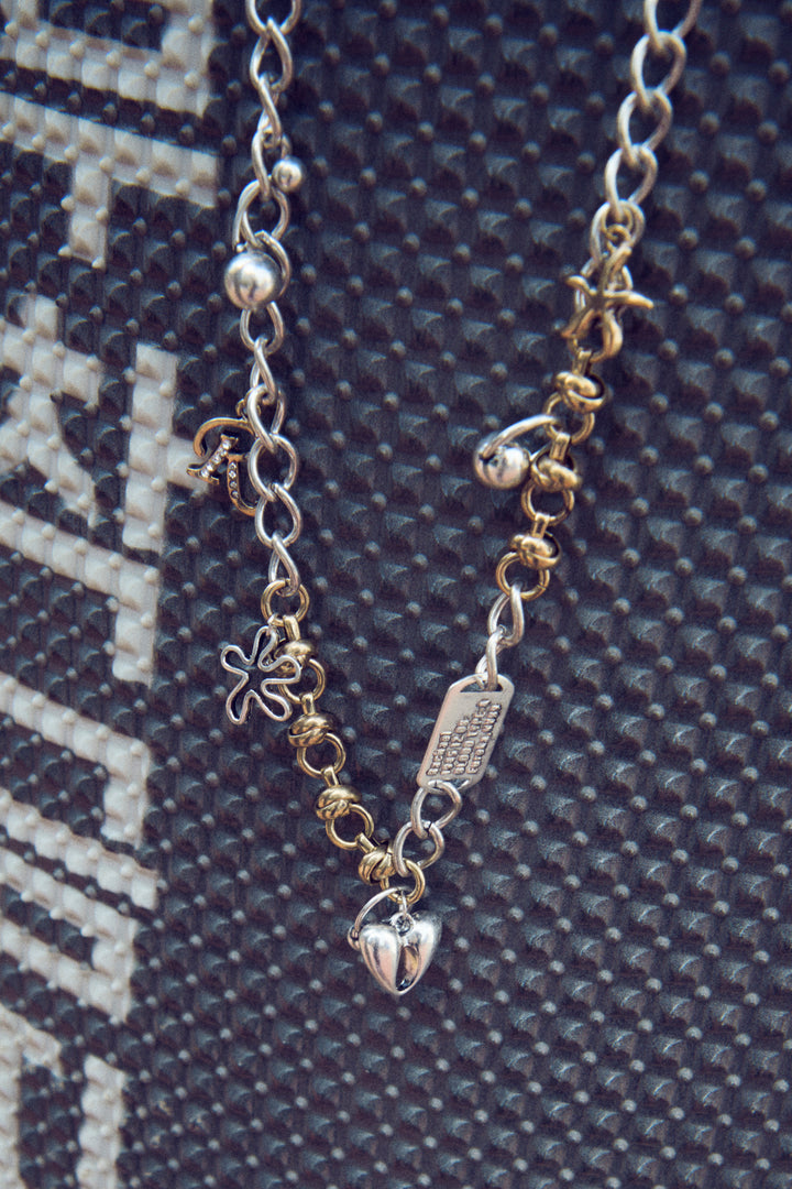 ミックス チャーム IDプレート ネックレス【KOREA SNAP】