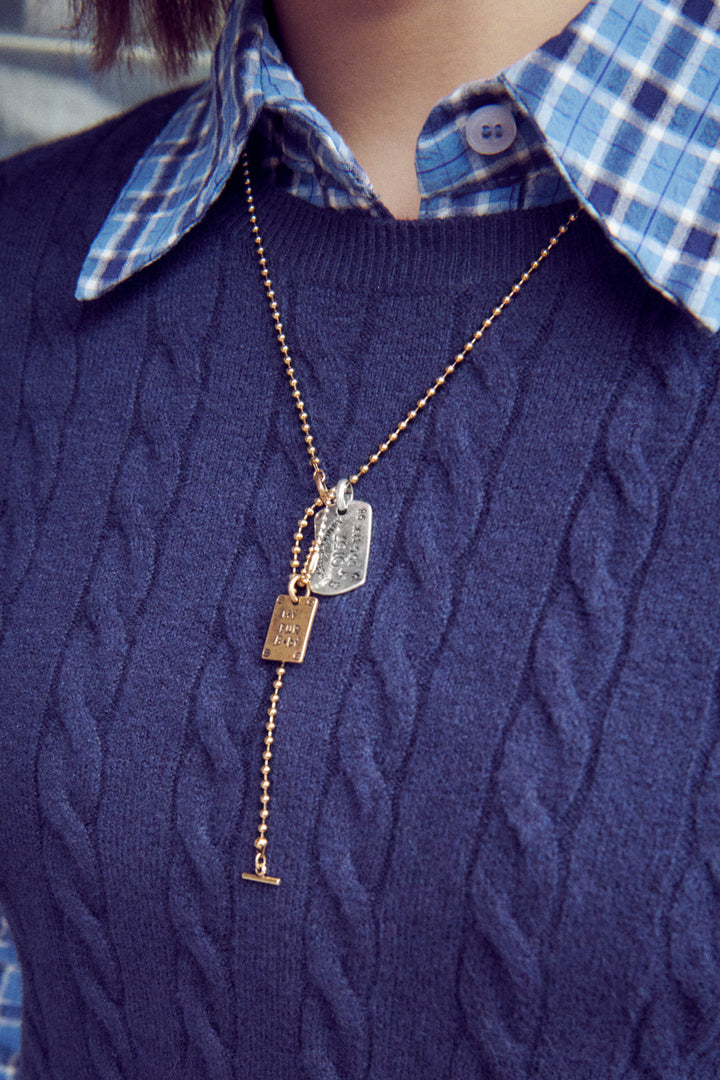 ヴィンテージ ドッグ タックス プレート ネックレス【KOREA SNAP】