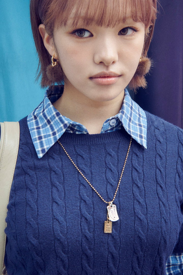 ヴィンテージ ドッグ タックス プレート ネックレス【KOREA SNAP】