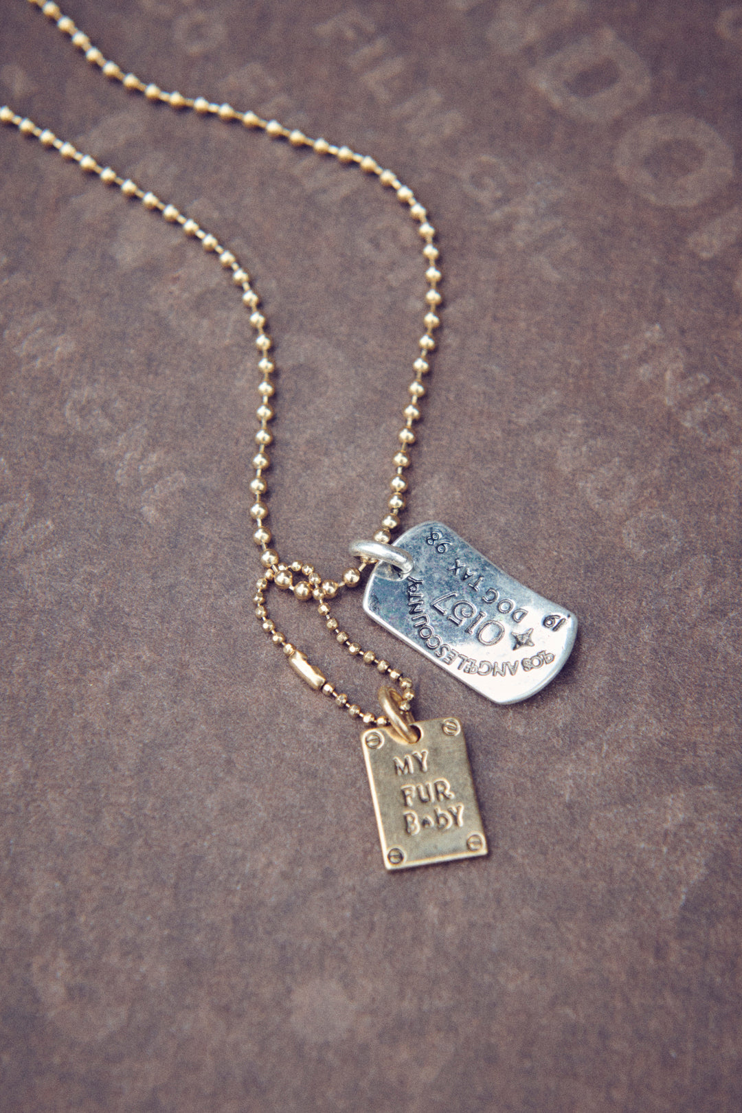 ヴィンテージ ドッグ タックス プレート ネックレス【KOREA SNAP】