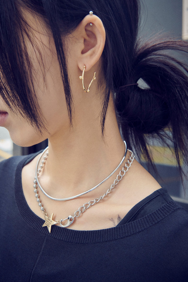 ソフィア スター ID プレート ネックレス【KOREA SNAP】