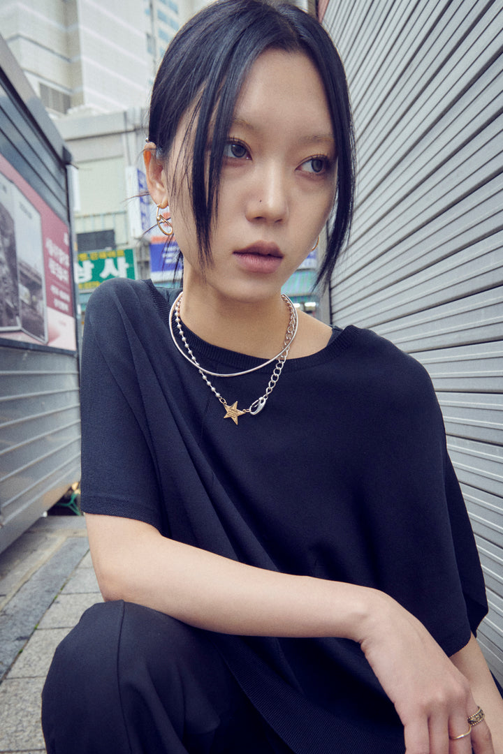 ソフィア スター ID プレート ネックレス【KOREA SNAP】