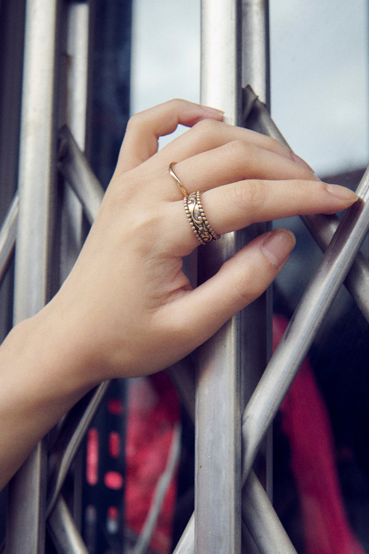 ヴィンテージ シック エングレイヴ セット リング【KOREA SNAP】