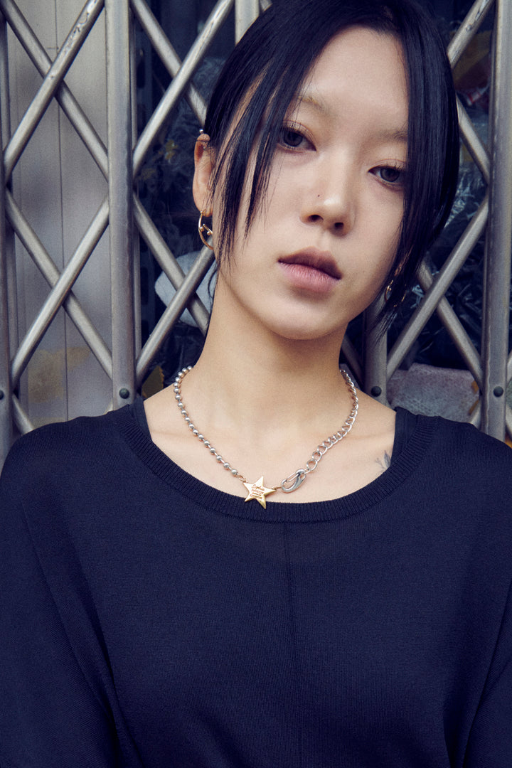 ソフィア スター ID プレート ネックレス【KOREA SNAP】