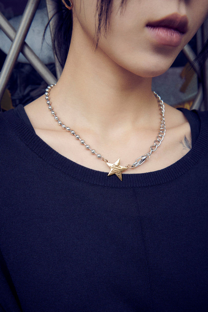 ソフィア スター ID プレート ネックレス【KOREA SNAP】