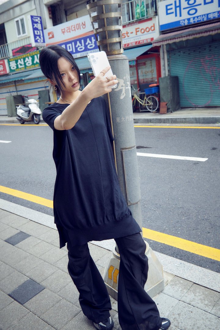 ラウンド カーブ スリム ステンレス ネックカフ【KOREA SNAP】