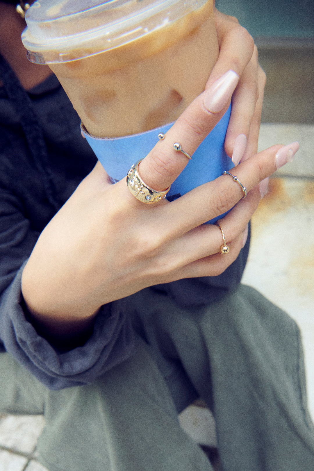 ミックス プチ モチーフ リング【KOREA SNAP】