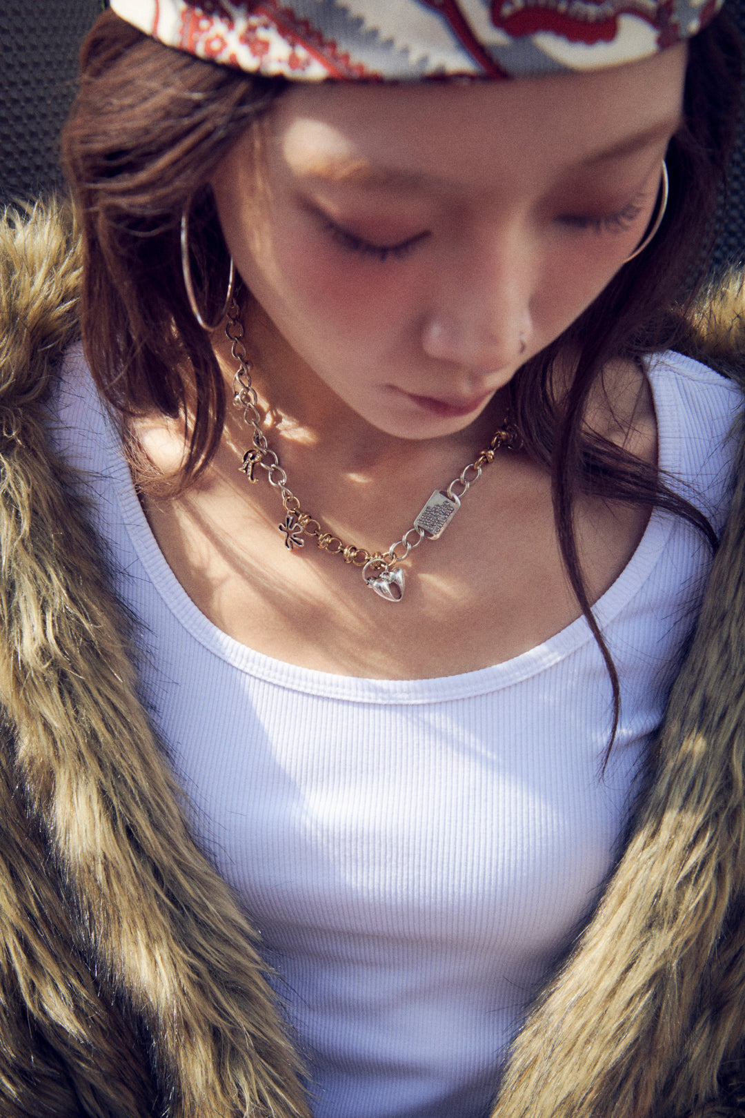 ミックス チャーム IDプレート ネックレス【KOREA SNAP】