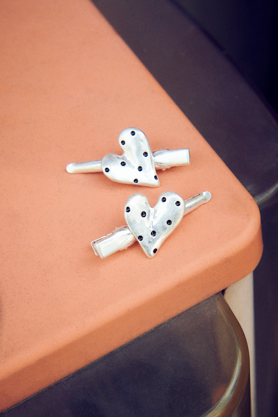 ドット ハート メタル セット ヘアー クリップ【KOREA SNAP】