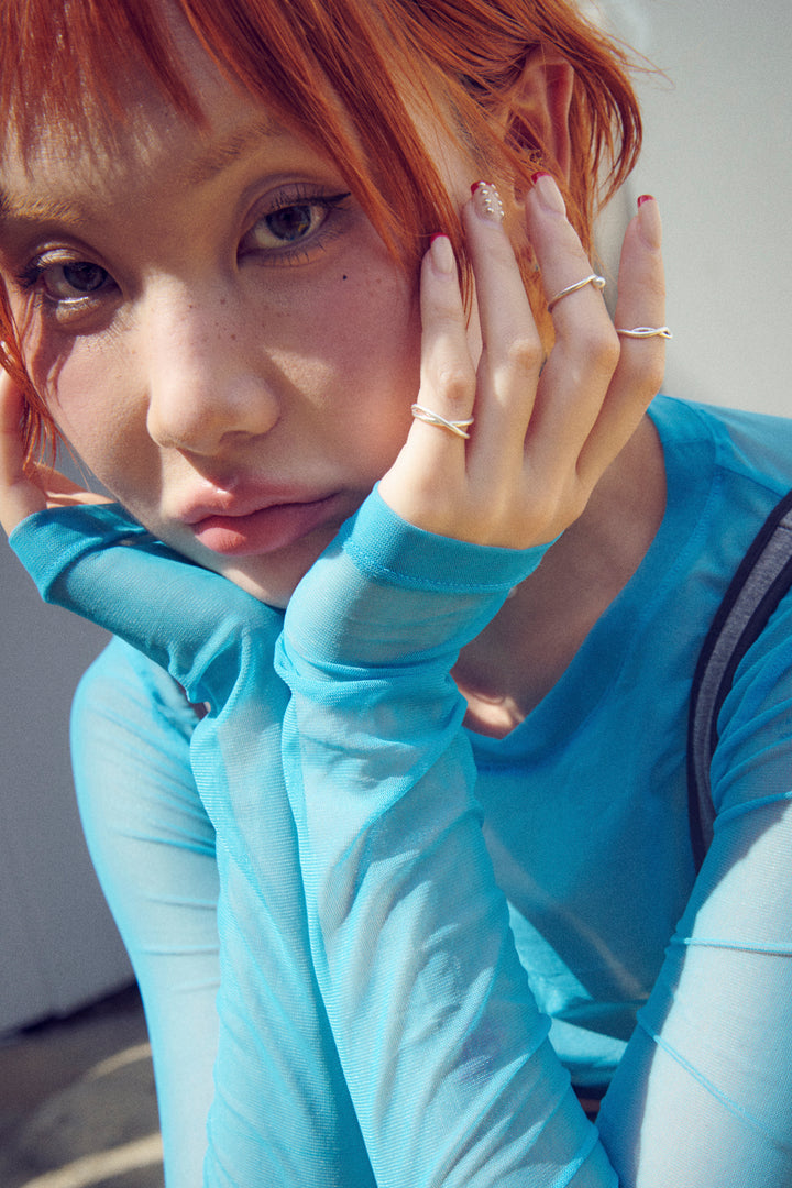 3PCS アタッチ パール メタル セット ピンキー リング【KOREA SNAP】