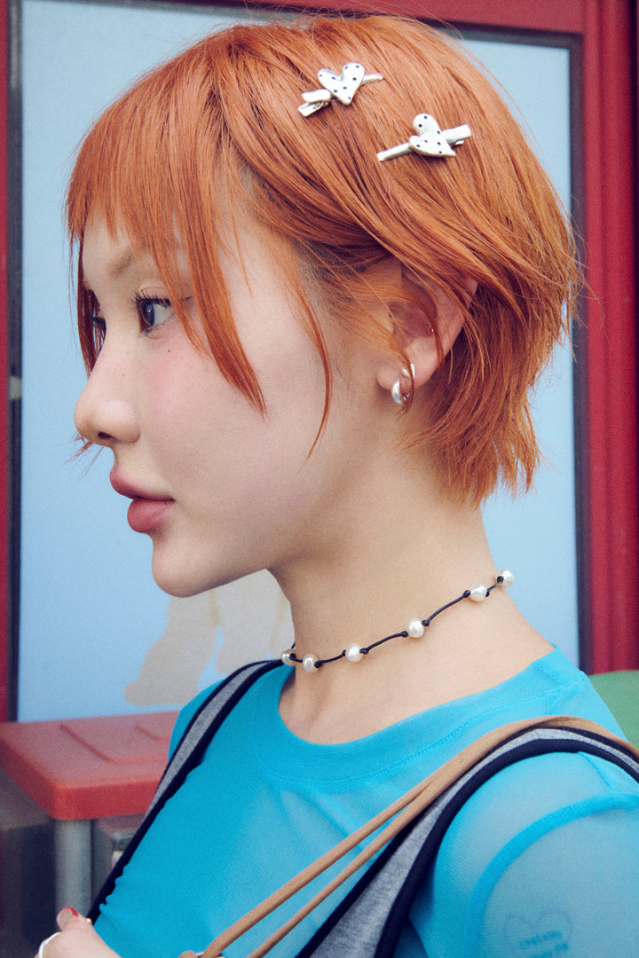 ドット ハート メタル セット ヘアー クリップ【KOREA SNAP】