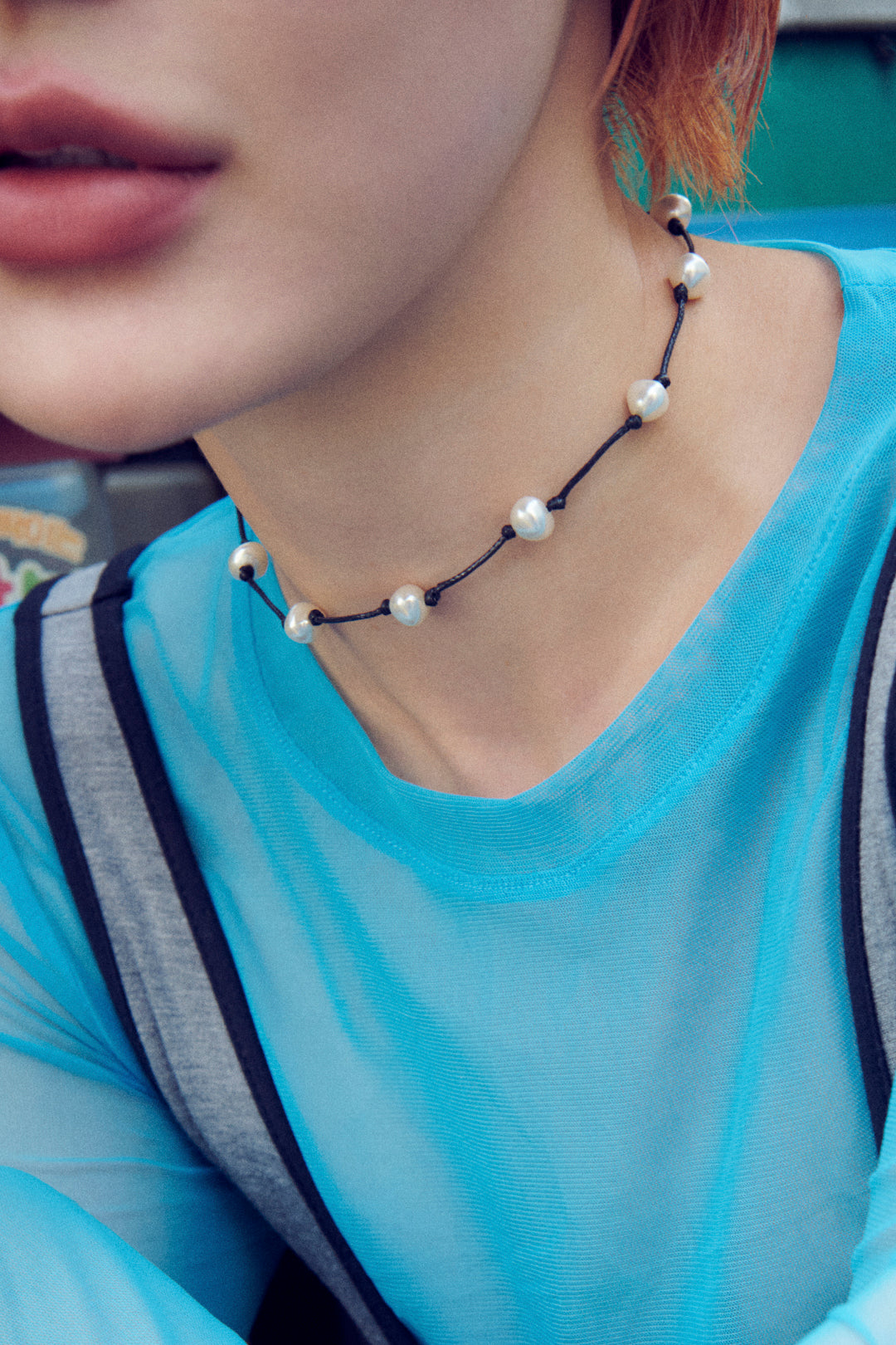 ステーション ビーズ コード ネックレス【KOREA SNAP】