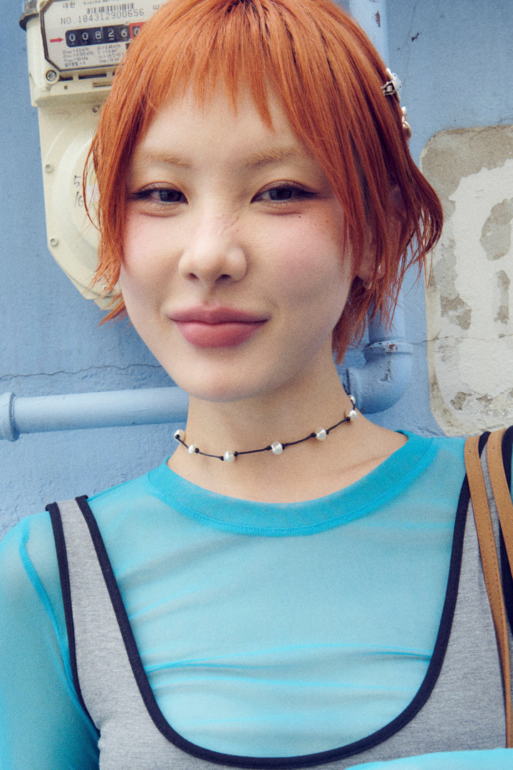 ステーション ビーズ コード ネックレス【KOREA SNAP】