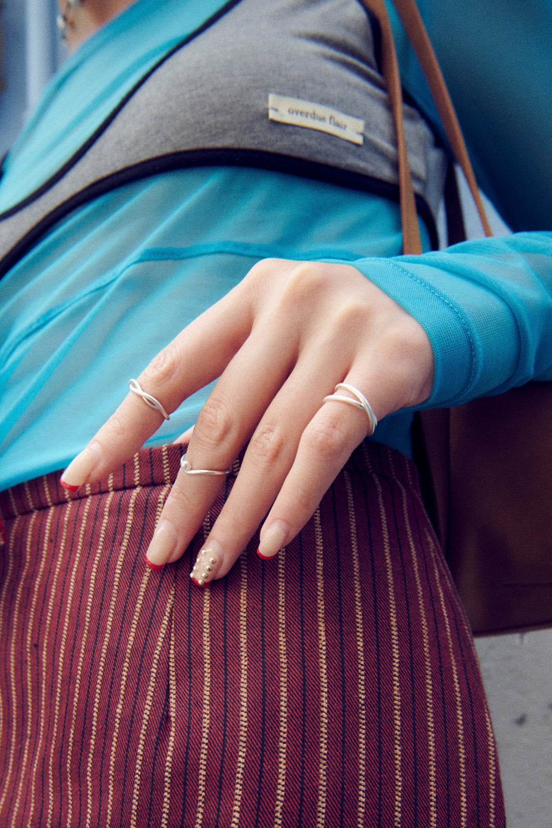 3PCS アタッチ パール メタル セット ピンキー リング【KOREA SNAP】