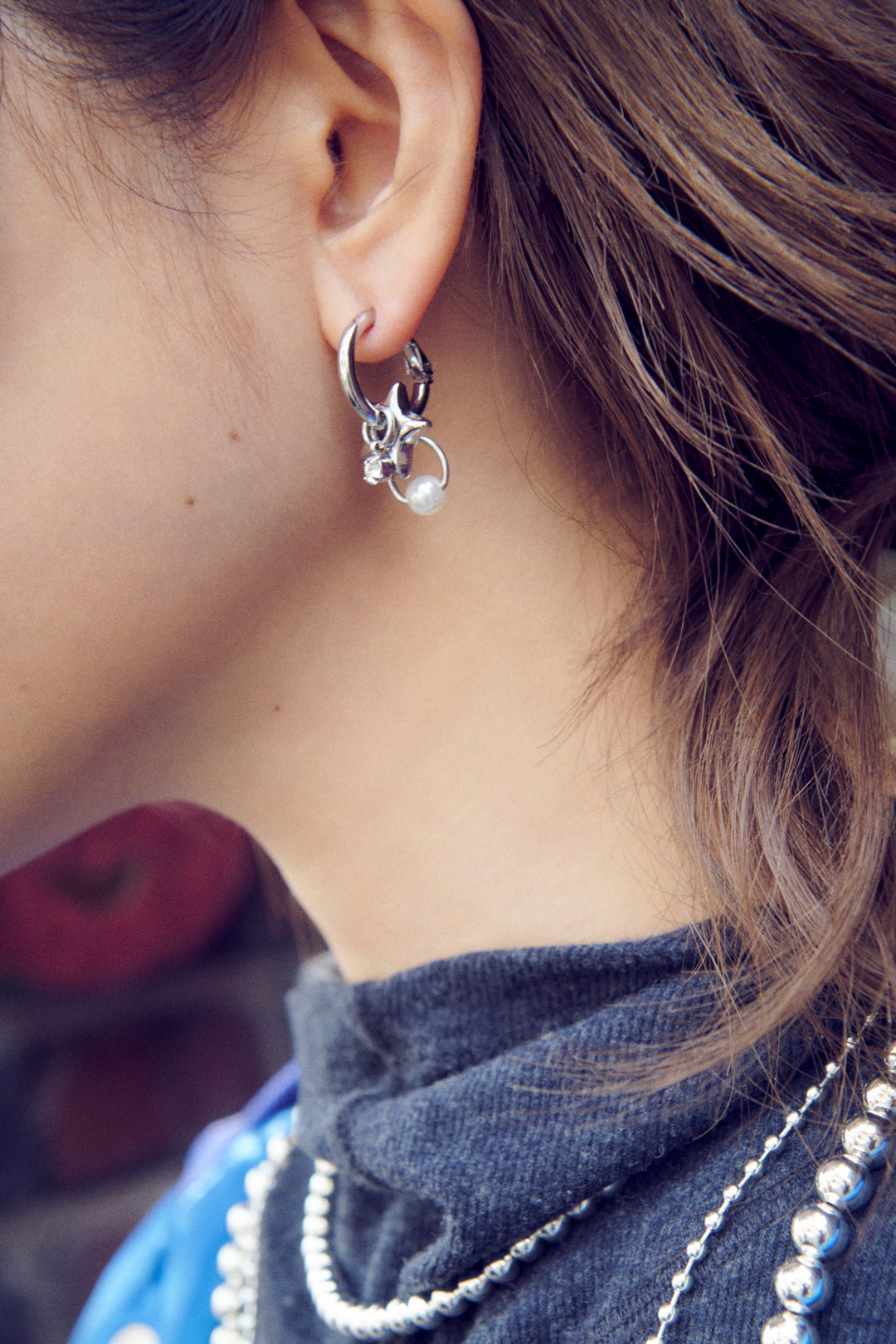 アッセンブル スター チャーム イヤリング【KOREA SNAP】