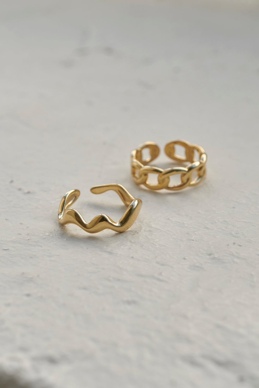 新着 セット ステンレス チェーン × ウェービー リング GOLDY – アクセサリー
