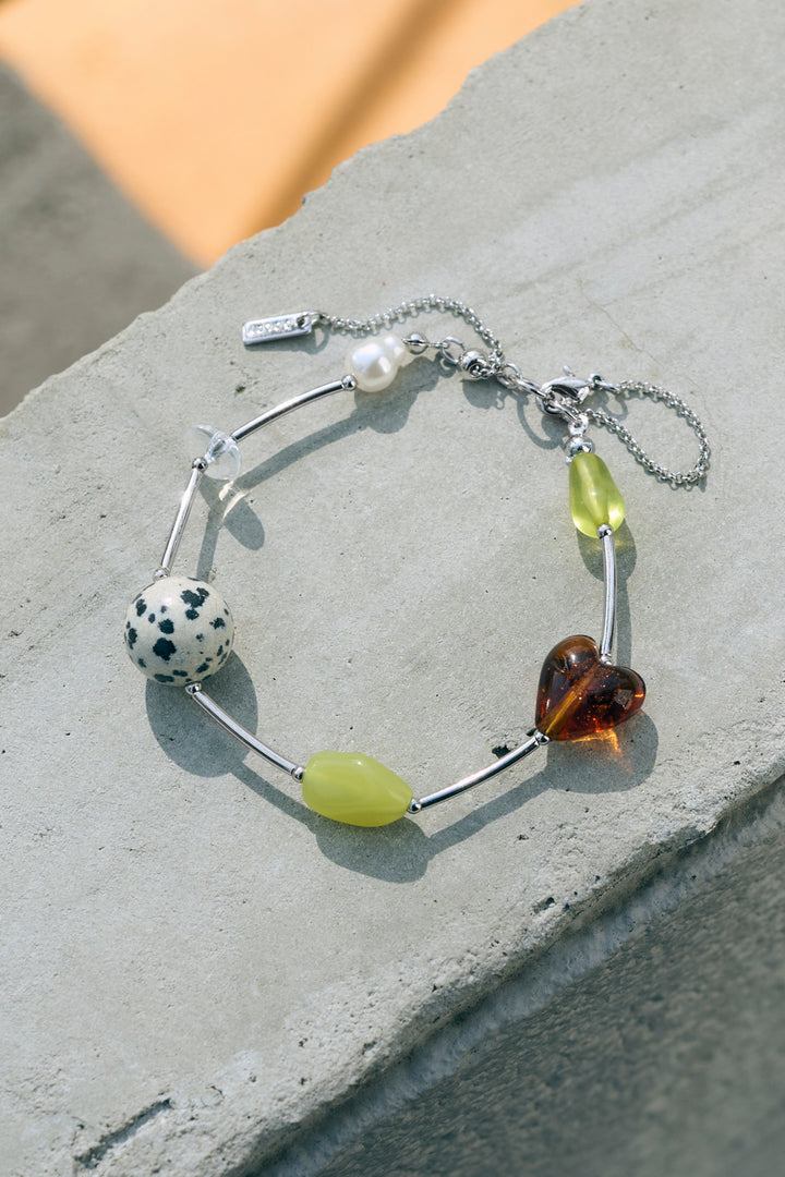 ダルメシアン × カラー ストーン アンクレット & ブレスレット