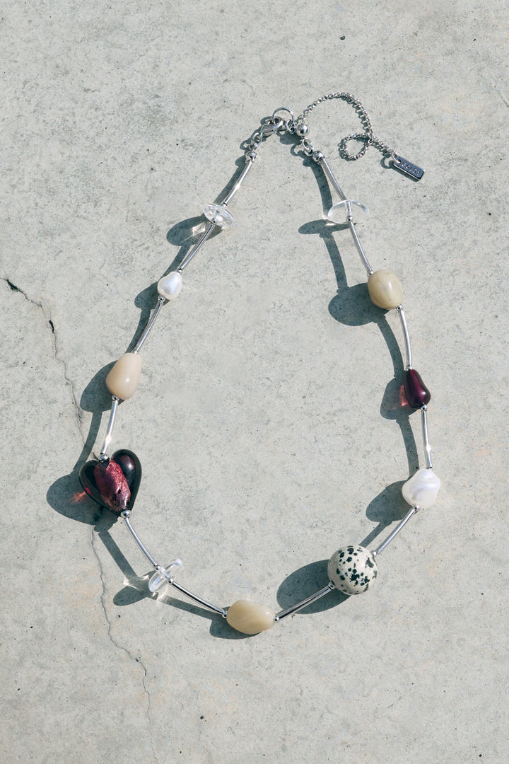 ダルメシアン × カラー ストーン ネックレス